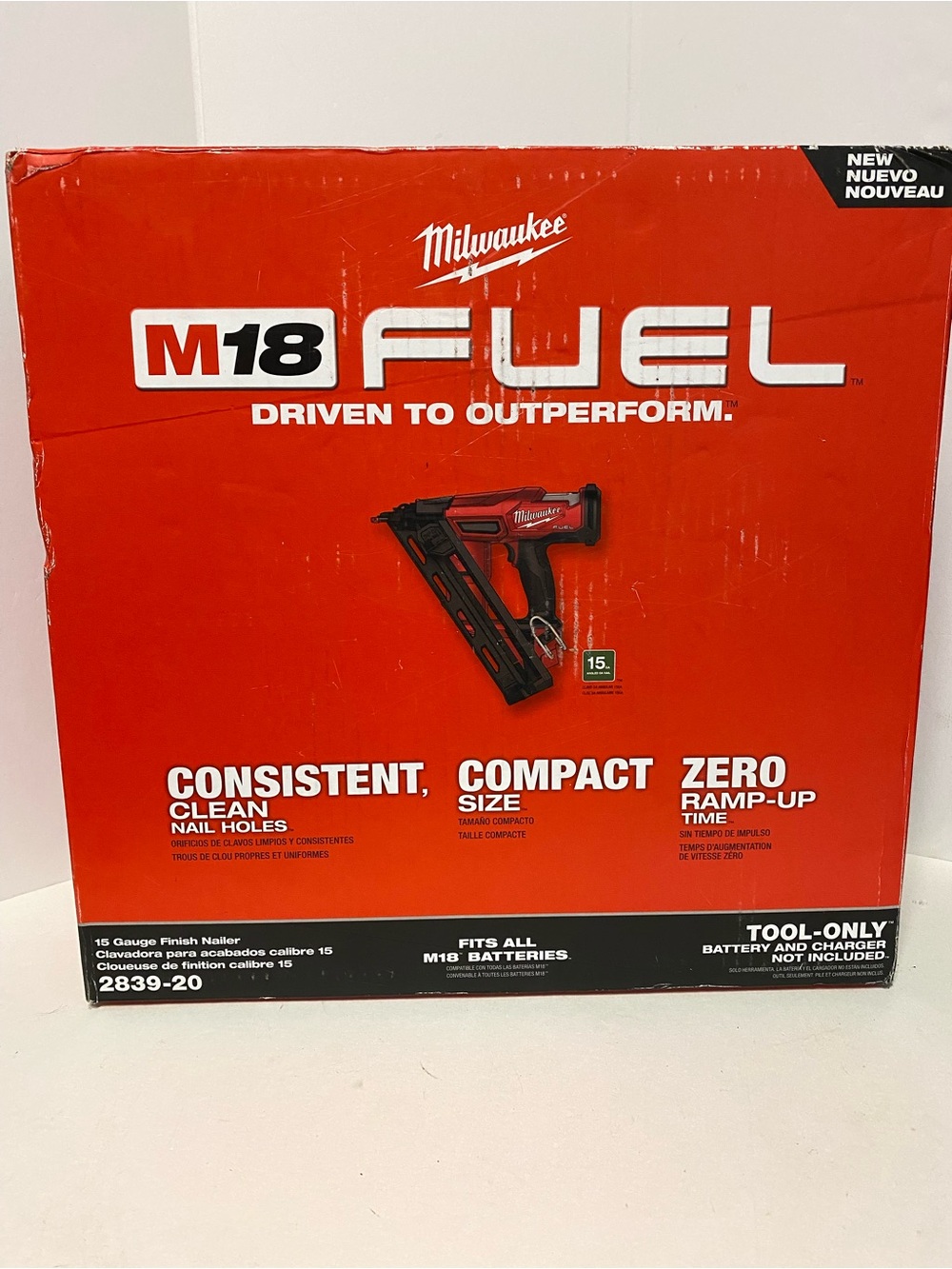 New in box ToolOnly Milwaukee M18 FUEL Cordless Finish Nailer -